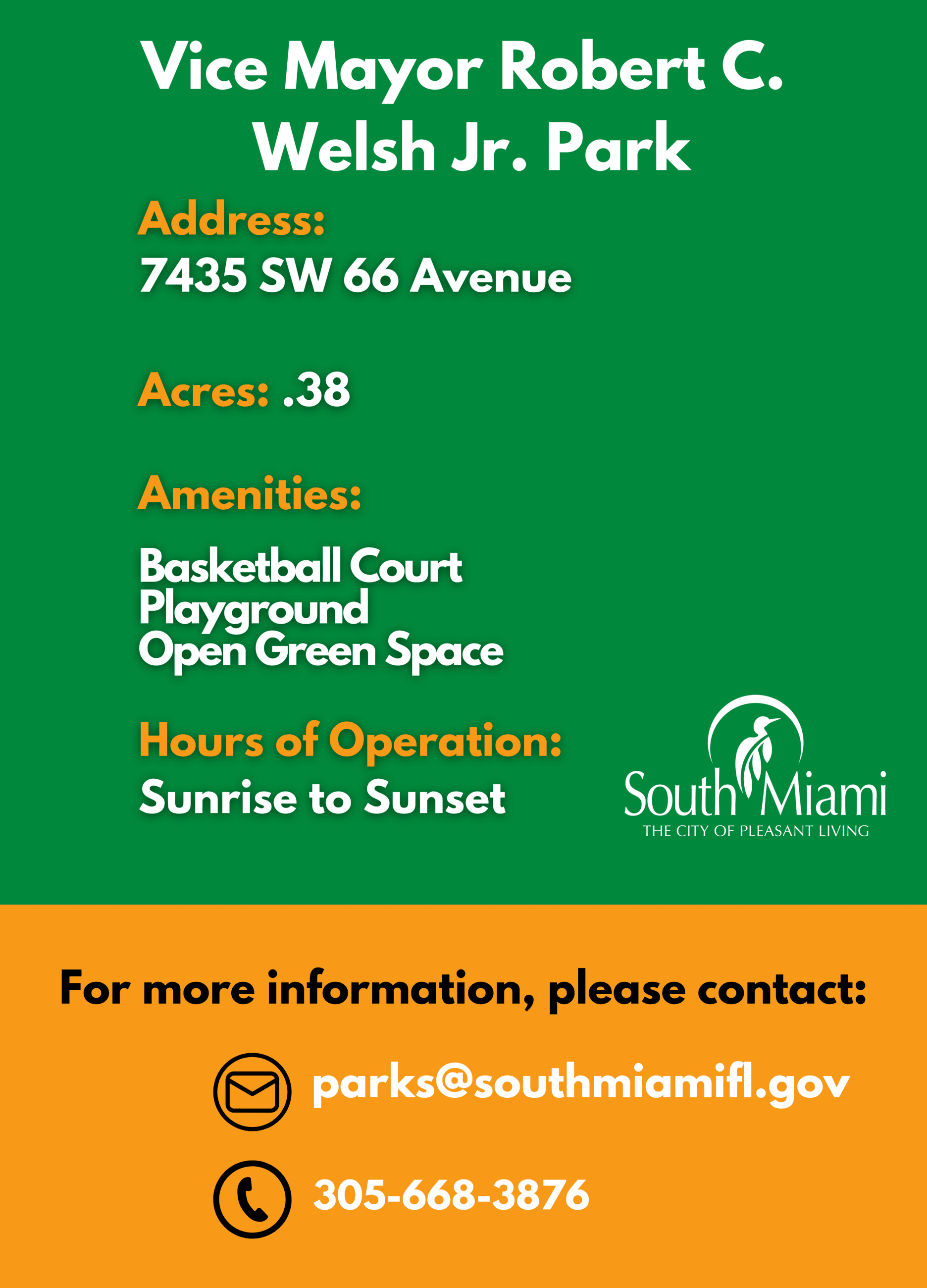 Vice Mayor Bob Welsh Jr Park